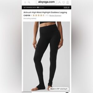 ALO Yoga Black Airbrush High-Waist Goddess Leggings